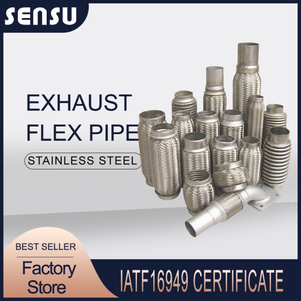 Double Braids Stainless Steel Flexible Exhaust Pipe Polished