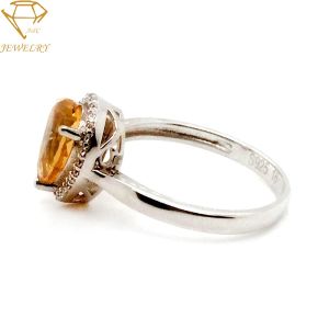 Diamond Wedding 24K Personalized Silver Ring