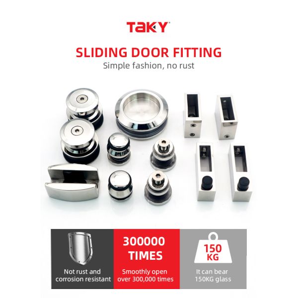 Modern Design Stainless Steel Sliding Door System Hardware for 10-12mm Thick Safe Glass