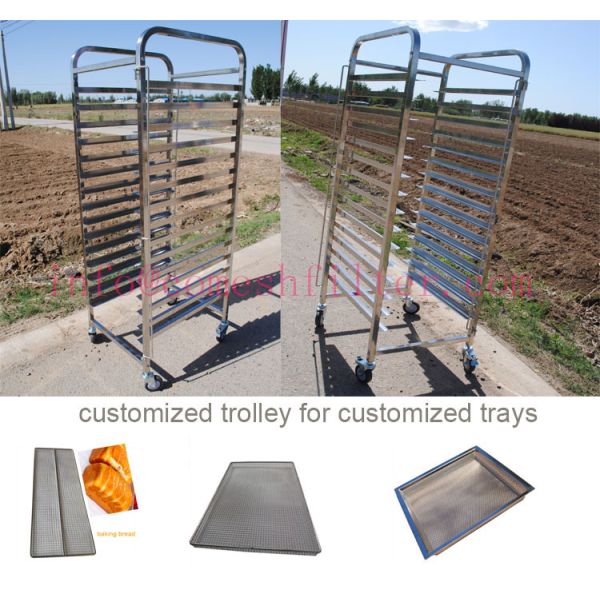 Customized Stainless Steel 304 Trolley with Tray for flower drying