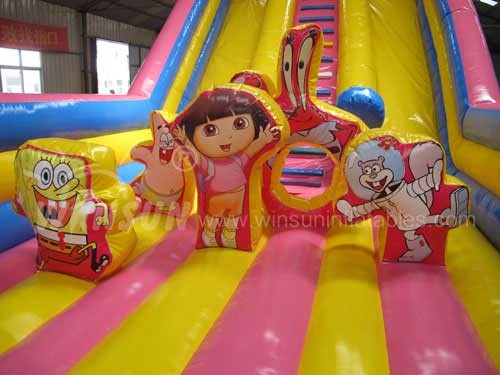 Spongbob Commercial Inflatable Dry Slide For Large Playgrounds 10x5x7m