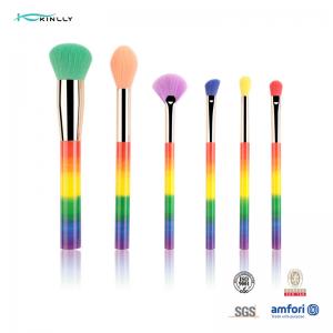 China 6 Pcs Colorful Makeup Brush Set Synthetic Hair Rainbow Make Up Brush Set on sale