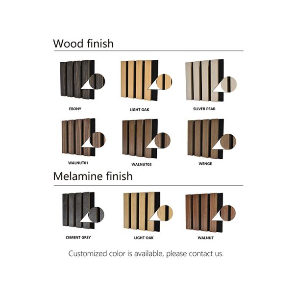 Wooden Slats Wall Sound Absorbing Acoustic Panel with Melamine Finish and Free Sample