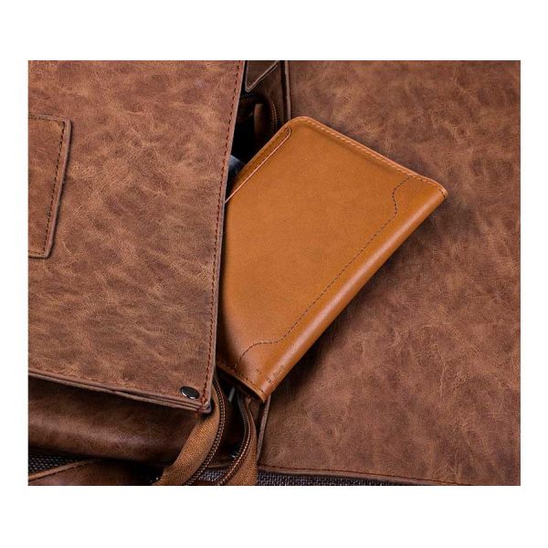 Leather passport bag ticket holder travel document storage multi-function card package