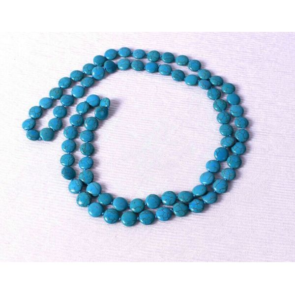 Long lines of light blue turquoise necklace