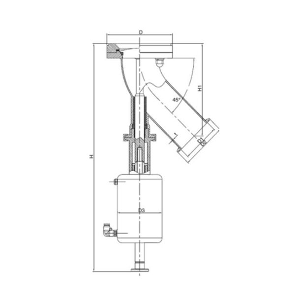 304 316L 1.4301 1.4404 Stainless Steel Sanitary Valves - Y-type Tank Bottom Seat Valve