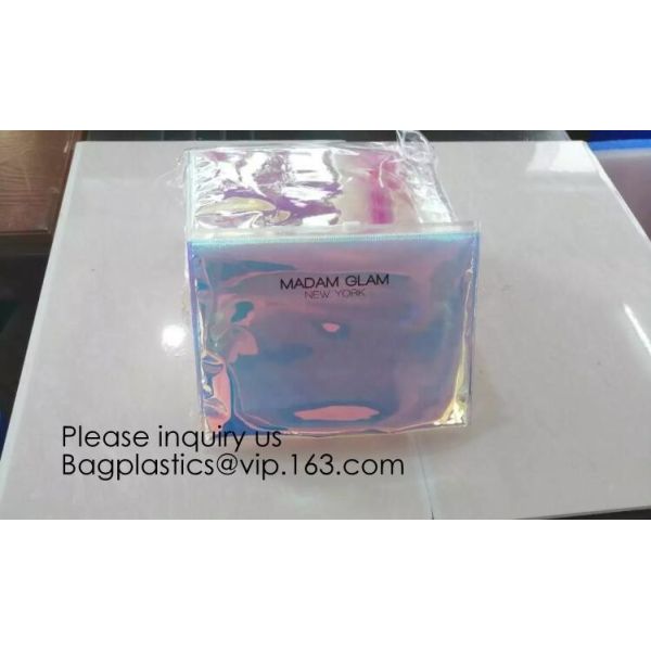 Make Up Or Cosmetic Packing Mini k Bags Cushioning Laser Pvc k Bubble Bag Holographic Zipper Bag PVC Laser C