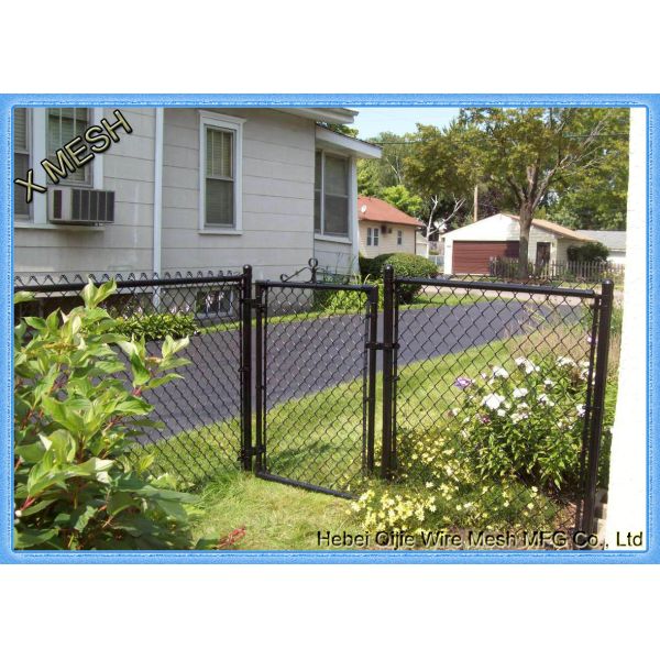 Woven Vinyl Coated Chain Link Fence Gate With Galvanized Steel Wire Fit Backyards