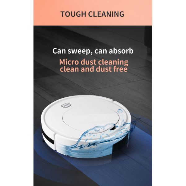 FCC Robot Vacuum For High Pile Carpet Outlet White Floor Mopping Robot