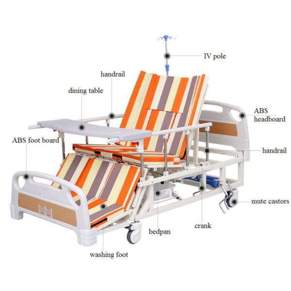 Hot sale multi function nursing bed medical bed with washing hair pot for sale