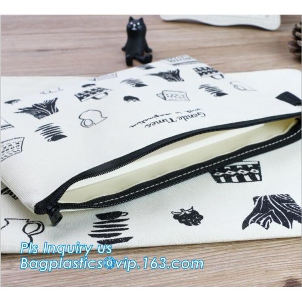 Pencil Case Cosmetic Bag Stationery Material School Supplies pencil box pen bag, zipper canvas pencil bag for students