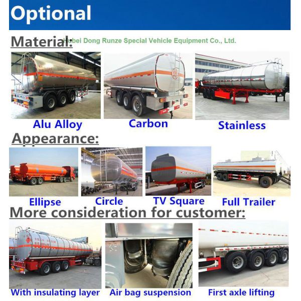 Carbon Steel Fuel Tank Semi Trailer 4 Axle for oil, diesel, gasoline, kerosene 55000 Liters