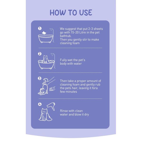 Safe Pet Laundry Detergent Sheets Plastic Free Eco Friendly Dog Shampoo Sheets