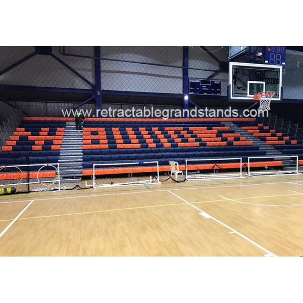 Powder Coating Retractable Grandstand Seating For College Basketball Court