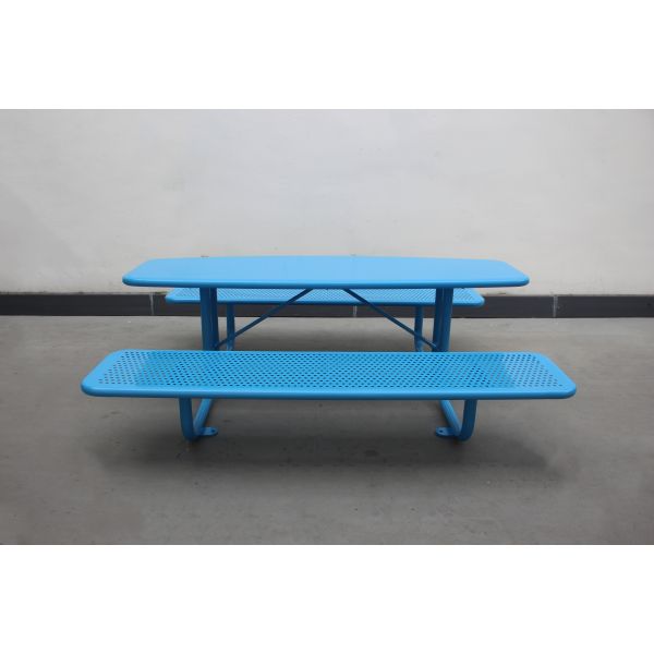 Waterproof Rustproof Outdoor Picnic Tables Perforated Steel Material For Park