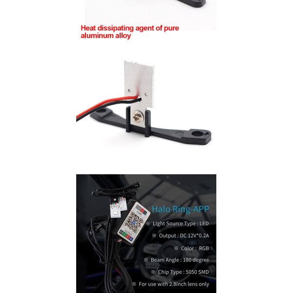 Mini Car Auto Motorcycle Modified Angel Devil Eyes Headlight T Shape 5W IP67