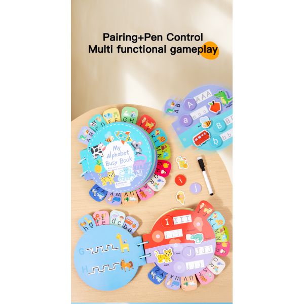 Montessori Educational Toys Creative Alphabetic Cognition Pen Control Training Busy Book Toys for Kids Boys Girls