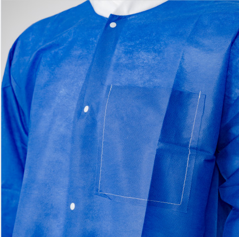 Lint Free Disposable Lab Coat , Surgical Non Woven Gown Water Resistant