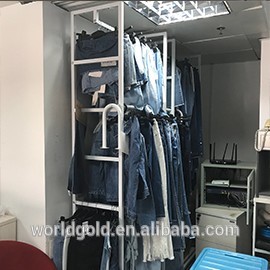 Blue Color Women Denim Dungaree Dress With Frayed Hem OEM Service