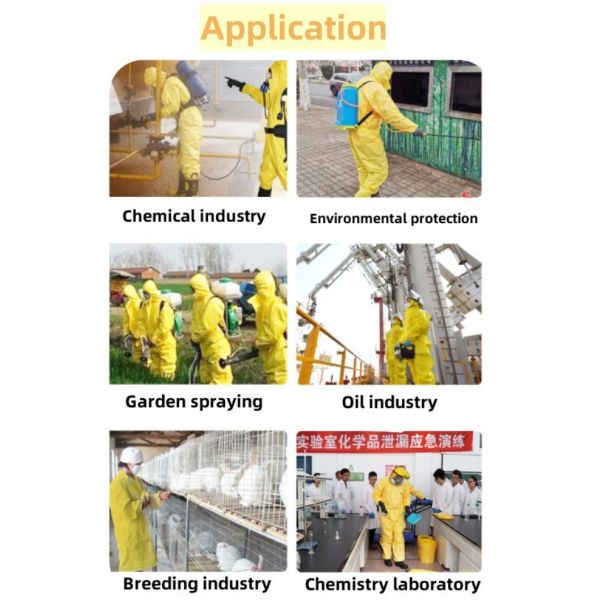 Customized Yellow Disposable Coverall Chemical Resistance Protective Suit