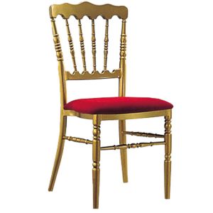 Cheap YLX-2009 Stackable Golden Chiavari Chair with Red Fabric Cushion wholesale