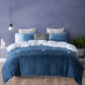 Constellation Printed Duvet Cover Pillowcase Bedding Set with Reactive Printed