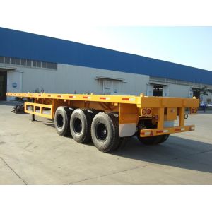 Cheap 3 axles 40ft container semi trailer flatbed trailer discount wholesale