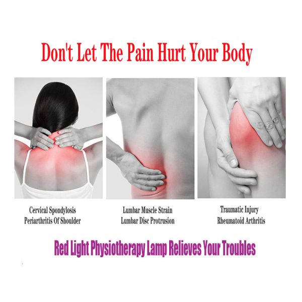 Red Light Therapy Device Physiotherapy Lamp, 850nm 660nm Near-Infrared Red Light Therapy for Body with 4 Dimming Levels