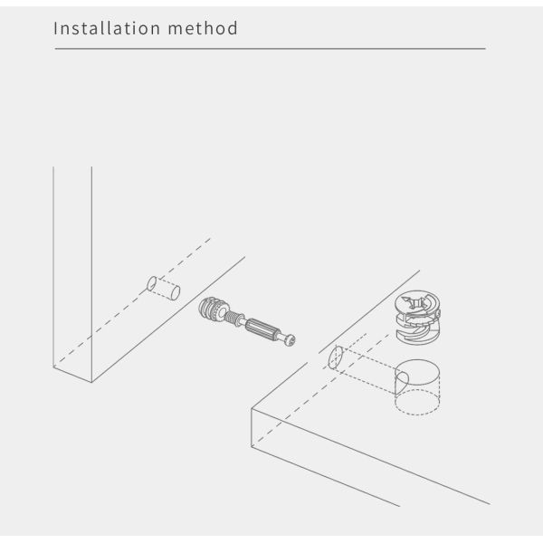 Jh-2168 40mm Length Minifix Connecting Bolts In Cold-Drawn Steel Nylon Black Nickel Plating 40mm Length For 15mm-40mm Panels