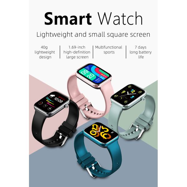 1.75 Inch Waterproof Fitness Watch Heart Rate Monitoring Pill Reminder