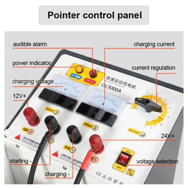 3500A 220V Car Battery Charger Starter 12v 24v Universal Jump Starter
