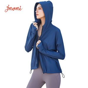 Cheap 220gsm Women Yoga Jacket Windproof Cycling Jacket Zipper Adjustable Drawstring wholesale