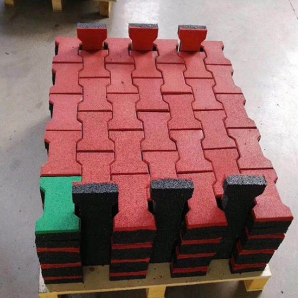 T Shaped Interlocking Horse Stall Mats Waterproof Red Paving Brick Anti Slip