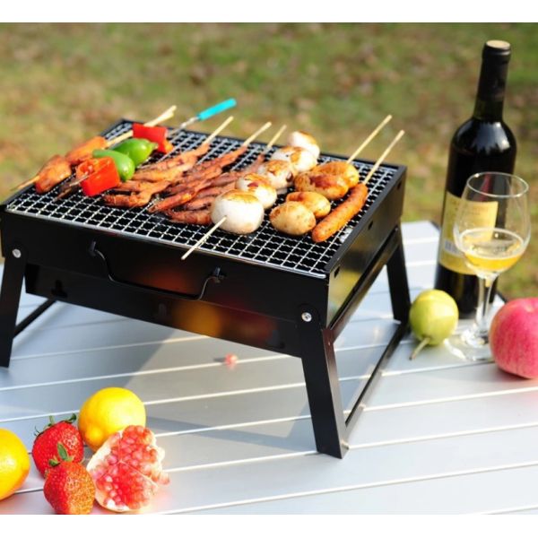 35*27*19.5cm Outdoor Portable Folding Grill Bbq Camping Grill Small Charcoal Grill