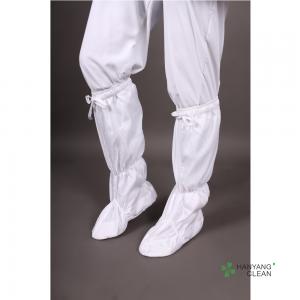 China New Arrives Cleanroom Soft Sole Static Dissipative White With Stripe Antistatic ESD Knee Sock Boots on sale
