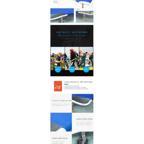 CE Aluminum Alloy First Aid Stretcher Medical Ambulance Folding Stretcher