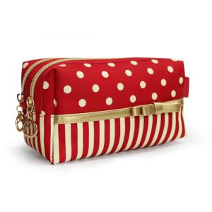 China Red Cotton Womens Travel Cosmetic Bags Cosmetic Handbags Fashionable on sale