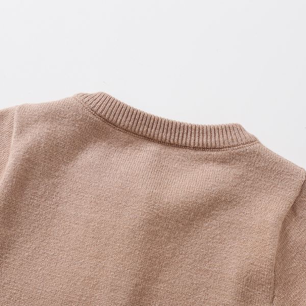 Custom Fall Winter White Pattern Long Sleeve Infant 100% Cotton Clothes Jumpsuit Toddler Knitted Baby Sweater Romper