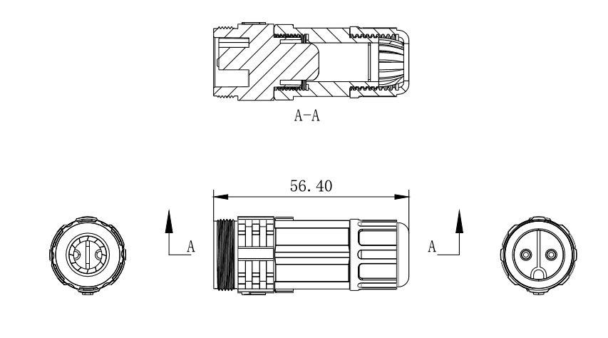 Small 2 Pin IP67 Power Connector Industrial Screw Tooth Series FCC