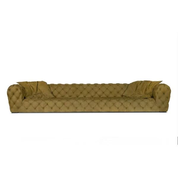 Modern Living Room Hotel Lobby Couch Quilted Button Tufted Velvet Sofa