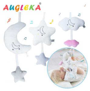 China White Five Pointed Stars Kids Plush Toys Moon , Music , Wind Chime Pendant , Sounding Car on sale