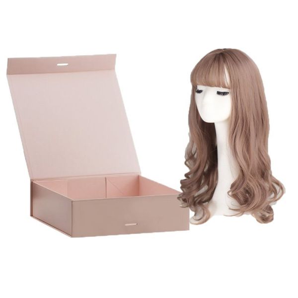 Middle Foldable Magnetic Gift Box Packaging For Tea Coffee Wig Human Hair Extension