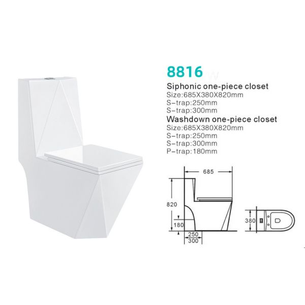 Diamond Shape Bathroom Toilet Basin Sets Sanitary Ware Ceramic Ceramic Washdown One piece Toilet Bowl and Pedestal Sinks