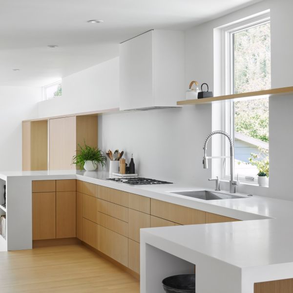MDF Melamine White Kitchen Cabinets Modern Moisture Proof