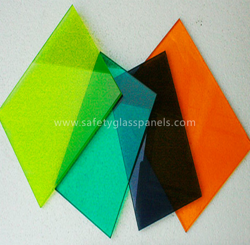 Blue Coated Silkscreen Printed Glass For Table Tops , Bulletproof