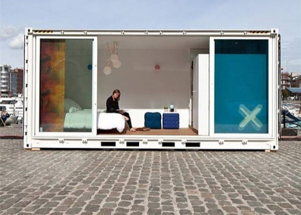 Quality Household Two Doors 20gp Prefab Shipping Container House for sale