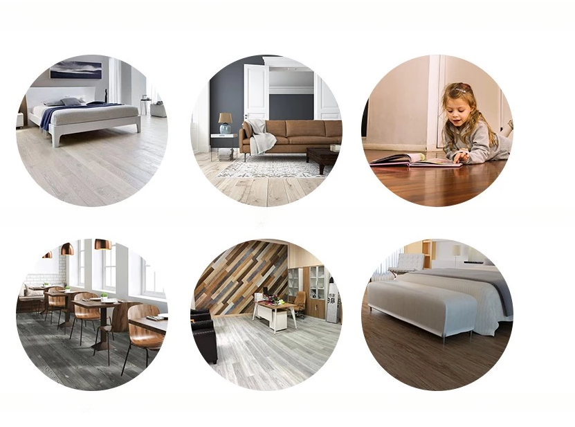 Eco-friendly Wooden Surface Print SPC Vinyl Flooring for Apartment Interior Decoration
