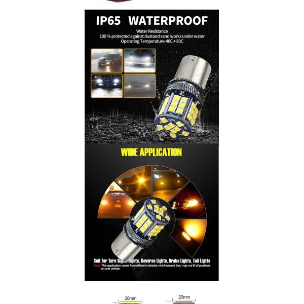 Aluminum Alloy LED Turn Signals Indicators 3030 39 SMD 12v 1156 BA15S 1157 BAY15D T20 T25 Car Turn Signal