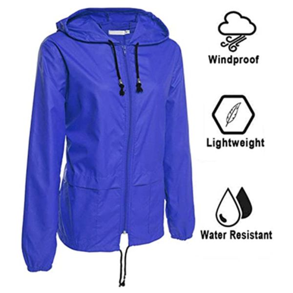 Lightweight Waterproof Rain Jackets Packable Outdoor Hooded Windbreaker