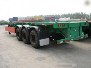 China 40 Feet Container Carrying Flat Bed Semi Trailer With JOST Landing Leg / semi flatbed trailers on sale